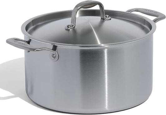 Made In Cookware - 8 Quart Stainless Steel Stock Pot With Lid - 5 Ply Stainless Clad - Professional Cookware - Crafted in Italy - Induction Compatible