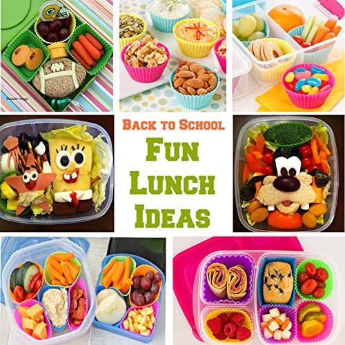 Silicone Baking Cups Muffin Cupcakes Liners Molds Sets in Storage Container Silicone Lunch Box Dividers Bento Box Accessories -36 Pack