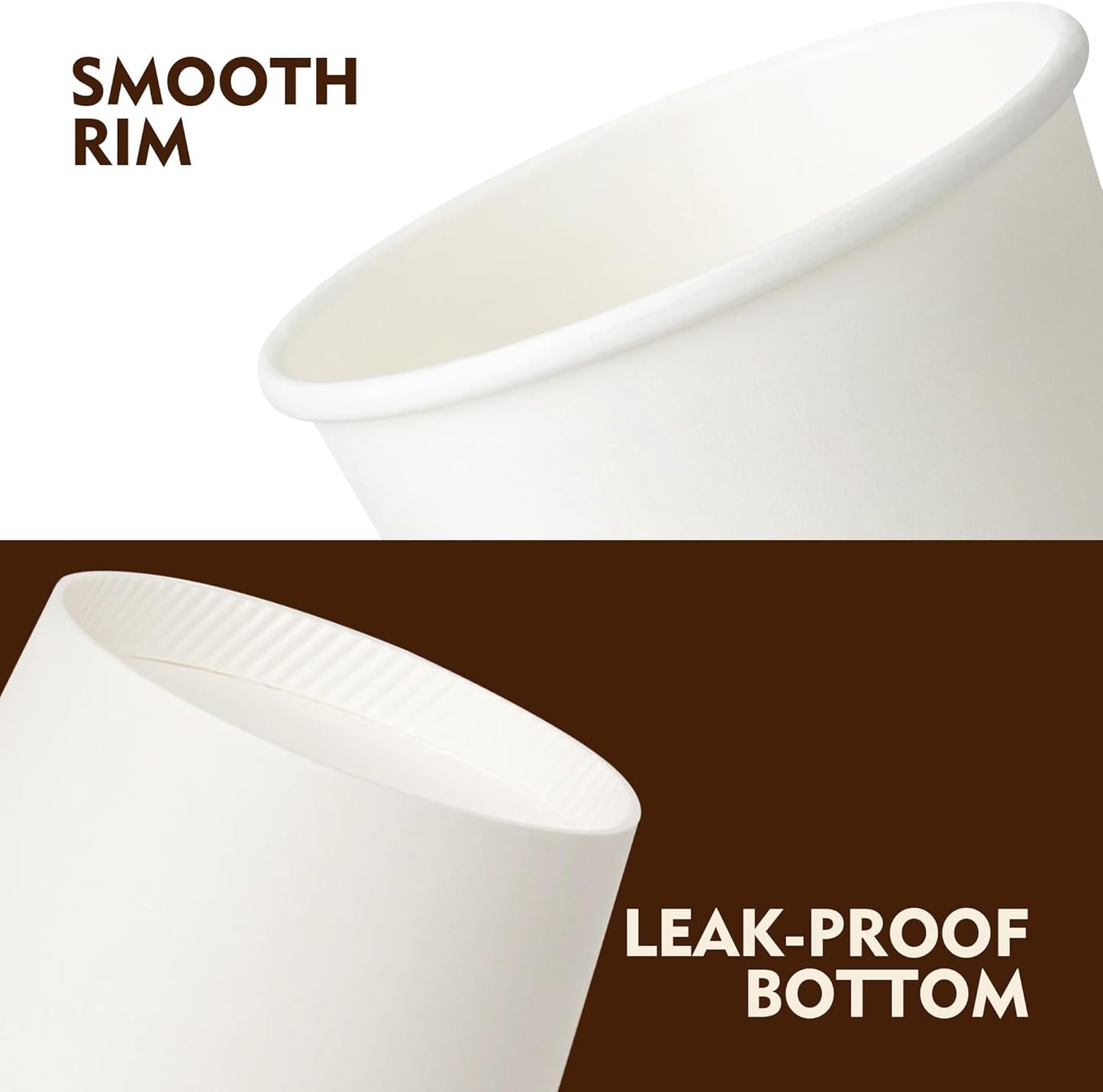 YEEHAW 12 oz 1000 Pack Disposable Paper Coffee Cups, Bulk White Hot to Go Cups for Hot Coffee, Hot Liquid, Chocolate, Juice, Hot Beverage Drinkings, Ideal for Cafes, Bistros, Office and Family