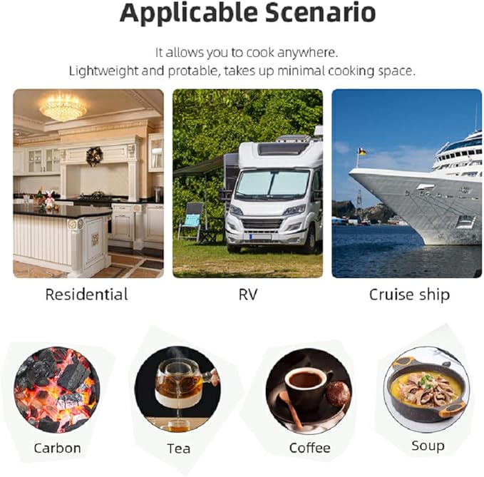 Coal Burner, Charcoal Starter Multipurpose Coal Burner Faster Electric Stove With Mini Pan,Detachable Handle,Stainless Steel Grill & Rack for Cubes