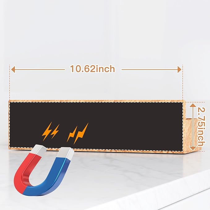 Magnetic Spice Rack for Refrigerator, Kitchen Organizer and Storage Shelf, Woodgrain (4 Pack)…