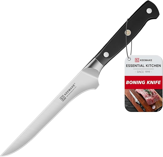 KEEMAKE Boning Knife for Meat Cutting, 5.5 Inch Fillet Knife for Fish, High Carbon Stainless Steel Ultra Sharp Japanese Kitchen Knives for Meat Poultry Cutting