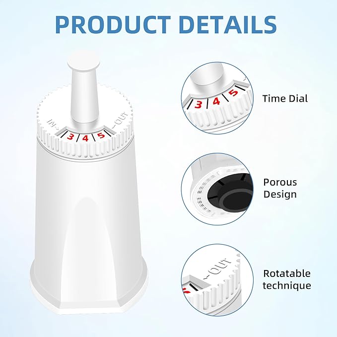 Replacement Water Filter for Breville Espresso Machine, Fit for Breville Barista Touch BES880, Barista Pro BES878, Oracle BES980, Dual Boiler BES920 Bambino ClaroSwiss Sage,4 pack by APPLIANCEMATES