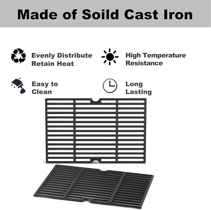 720-0896B 720-0896 Grill Grates Replacement Parts for Nexgrill 6 Burner 730-0898 720-0898 720-0898a 730-0896 730-0896b Grates 17 Inch Cast Iron Cooking Grid Nexgrill Outdoor Gas Grill Parts