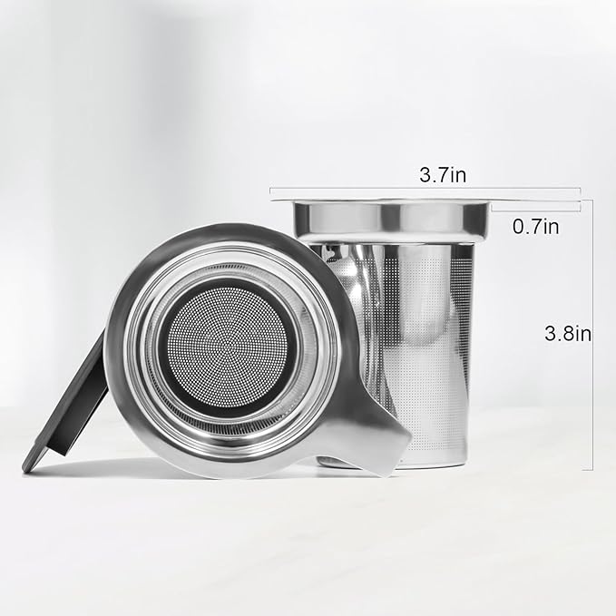 PARACITY Tea Infuser for Loose Leaf Tea, Loose Leaf Tea Infuser with Handles, Tea Strainer Extra Fine 18/8 Stainless Steel, Tea Strainer for Teapots, Mugs, Cups to Steep Loose Leaf Tea（2 Pack)
