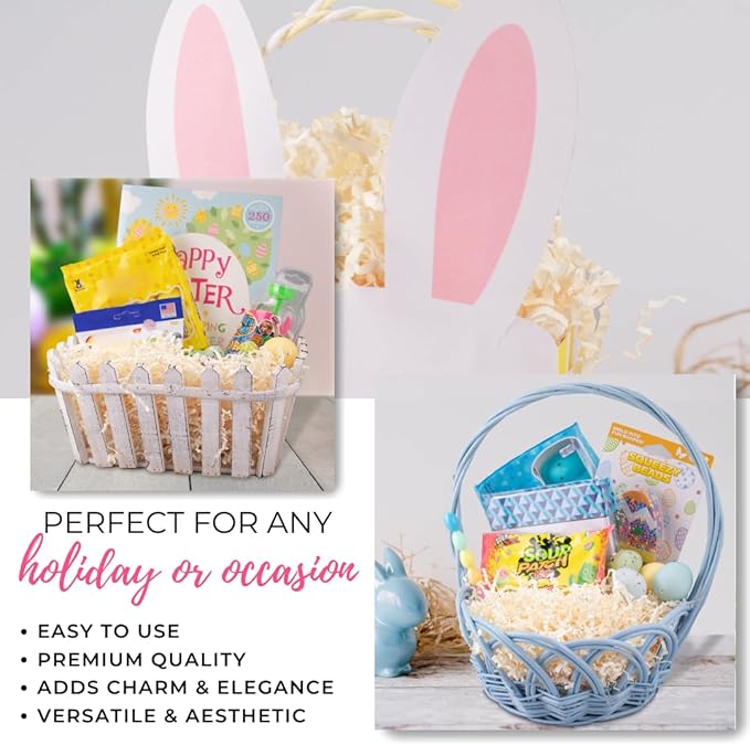 MagicWater Crinkle Cut Paper for Gift Baskets - 2LB - Light Ivory - Perfect for Shredded Paper Filler, Basket Filler, Gift Boxes, Bridesmaid Gifts, Halloween Stuffers & More – Ideal for All Occasions