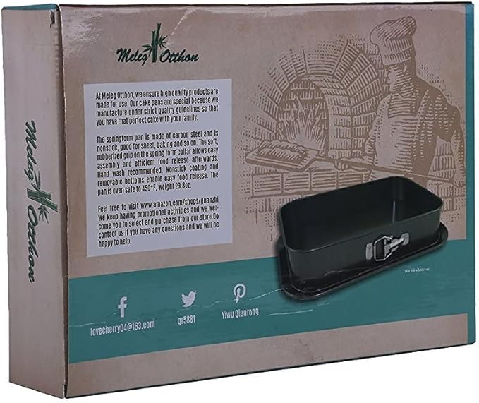 meleg otthon Springform Pan Cheesecake Pan Leakproof Cake Pan Bakeware Rectangle Nonstick Removable Bottom Black 10.6"D x 15.4"W x 3"H