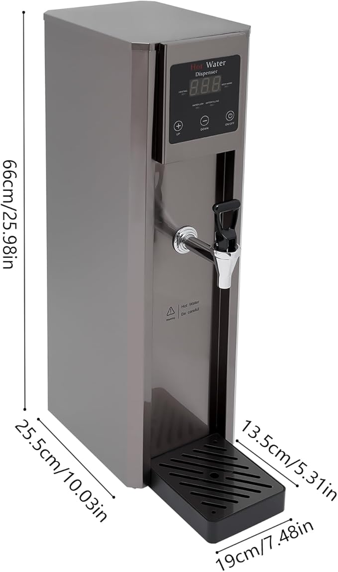 Step-Heating Commercial Hot Water Dispenser, 10L/2.64Gal Hot Water Boiler Dispenser Electric Water Pot Boiler Commercial Boiling Water Machine for Tea Coffee Shop Dessert Shop Hotel - 30L/H 1800W