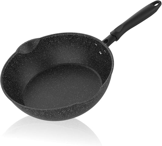 Sunhouse – 10 Inch / 20 cm Non-Stick Deep Frying Pan with Double Pour Spouts, 5-Layer Whitford Non-Stick Coating, PFOA-FREE, Stay-Cool Handle, Induction Compatible with All Cooktops