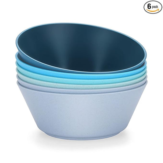 50 Oz Large Cereal Bowls, Unbreakable Wheat Fiber Salad Bowl Sturdy and Stackable Salad Serving Bowls Set, BPA-Free Microwave/Dishwasher Safe, Lightweight for Oatmeal, Snacks, Oatmeal, Snacks