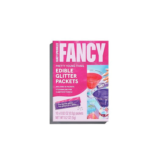 Fancy Sprinkles Pretty Young Thing Edible Glitter Packets Portable & On-The-Go for Sparkling Drinks, Champagne, Cocktails, Wine, Beer, & more. (1 Pack)