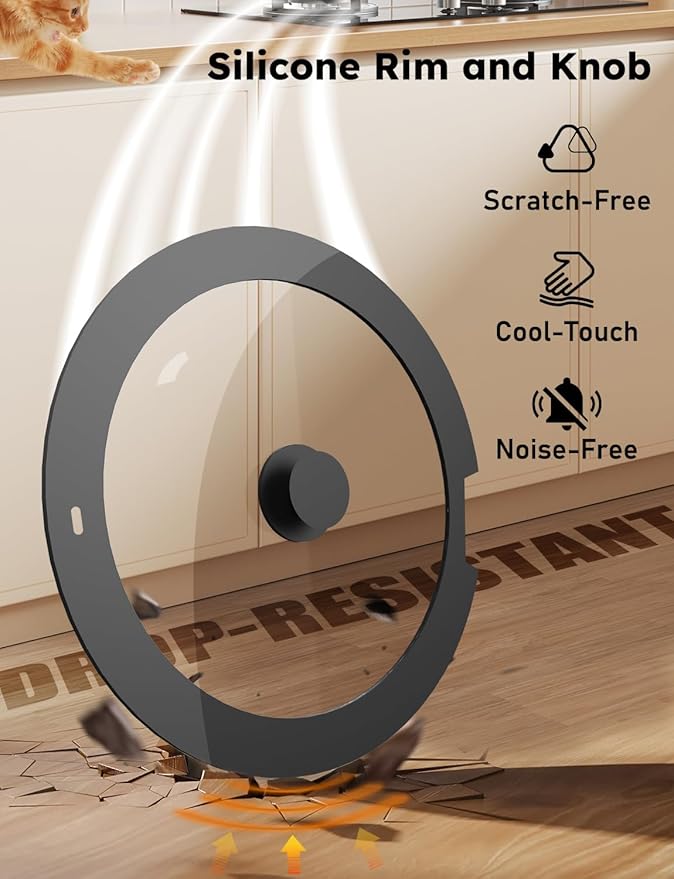 Pro DUXANO 12PC Hybrid 3-Ply Stainless Steel Skillet&Nonstick Pots and Pans Set, High Heat Sear&Fry, 2-Layer Ceramic Induction Cookware, 9H Scratch-Resistant&Anti-Warp,PFAS Free,All Cooktop/Dishwasher