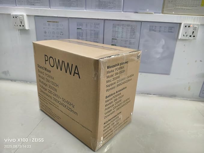 Stand Mixer, POWWA 7.5 Quart Electric Mixer, 6+1 Speed 660W Tilt-Head Kitchen Food Mixers with Whisk, Dough Hook, Mixing Beater & Splash Guard for Baking, Cake, Cookie (Silver-with Handle)