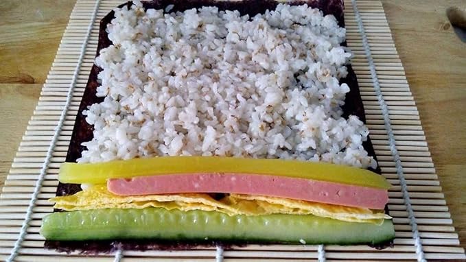 JapanBargain, Sushi Roll Bamboo Mat, 10.5" Square Natural Bamboo Sushi Rolling Mat for Making Sushi Rolls, Eco-Friendly, Reusable, Easy to Clean