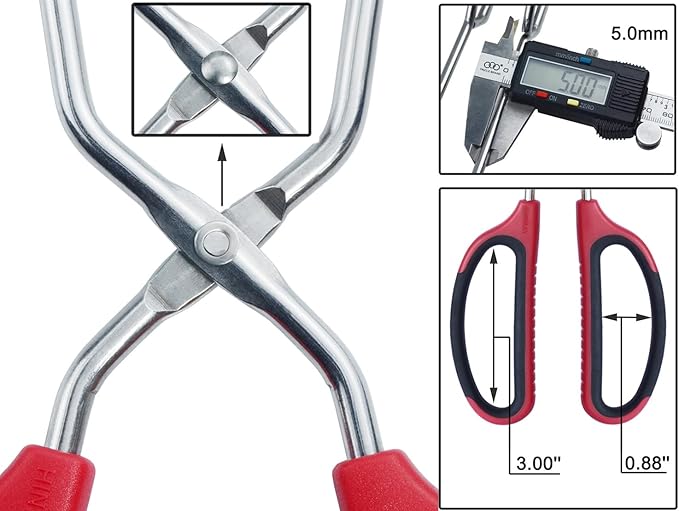 Stainless Steel Scissor Tongs 15-Inch Heavy Duty Grilling Tongs, Set of 2