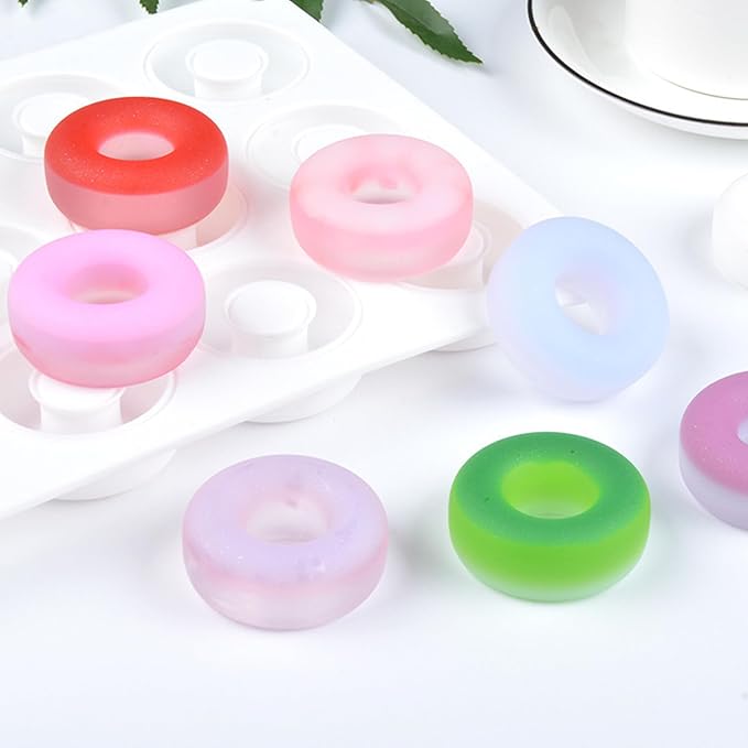 OCPO KITCHEN Doughnut Silicone Molds for Baking Mousse Cake, 3D Silicone Baking Mold for Candy Pastry Chocolate Truffle Cupcake Jelly Cookie Pudding Cake Decoration Mold, Doughnut Shape (15-Cavity)