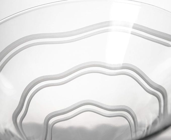 Rolf Glass Good Vibrations Martini Glass | Set of 4 Stemmed 10oz Martini Glasses | Lead-Free Crystal Glass | Diamond-Wheel Engraved | Made in the USA | Etched Spiral Design