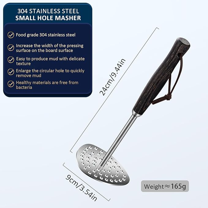 Sturdy Potatoes Masher, Aplastador de Papas, Small Hole Masher, Hand Bean Smasher Tool with Good Grip Handle, Potato Crusher Integrated Kitchen Tools for Cooking