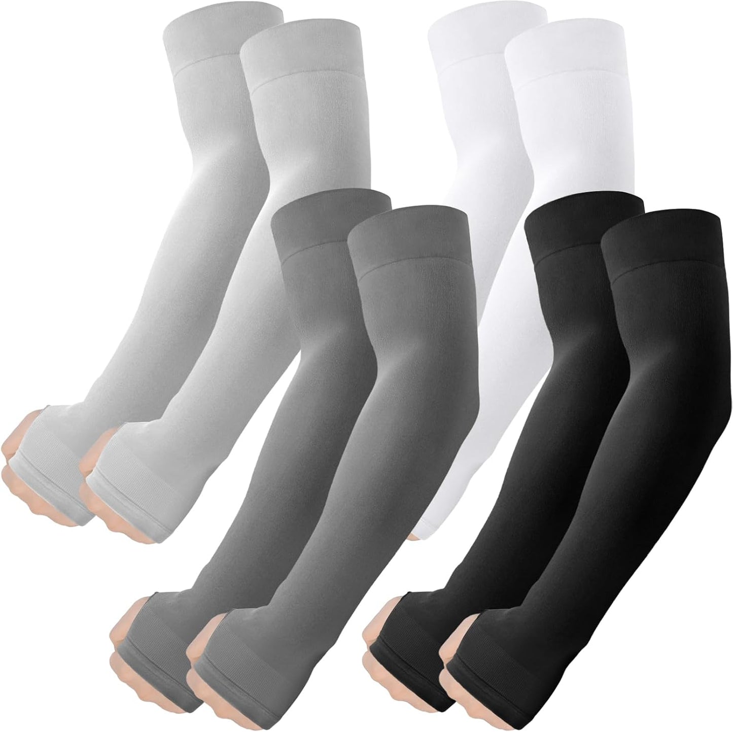 Arm Sleeves with Thumb Hole, Cooling UV Protection Compression Tattoo Cover Up for Men/Women