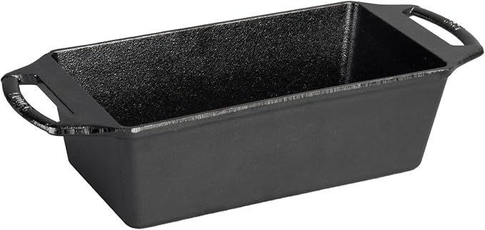 Lodge Cast Iron Loaf Pan 8.5x4.5 Inch, Black