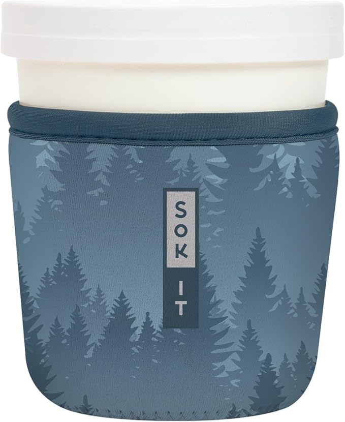 Sok It IceCreamSok Insulated Neoprene Cover (Foggy Woods, Tapered Ice Cream Pints)