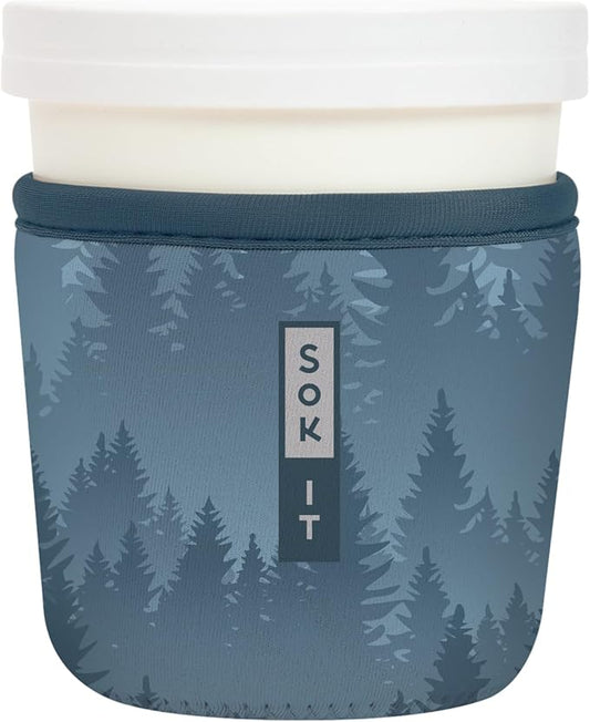 Sok It IceCreamSok Insulated Neoprene Cover (Foggy Woods, Tapered Ice Cream Pints)
