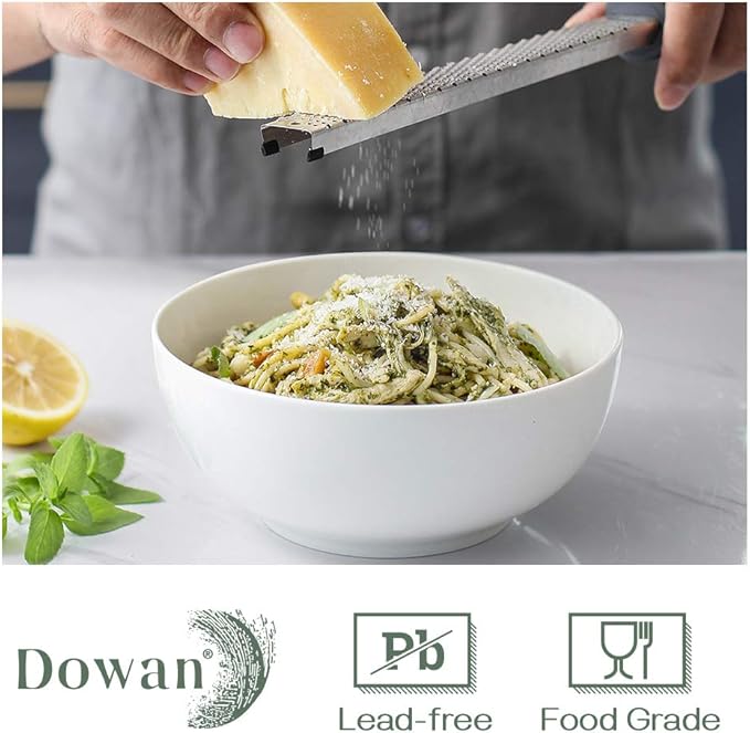 DOWAN Soup Bowls, Ramen Bowl for Noodle, 39 Ounce large Cereal Bowls for Kitchen, 7 Inches Centerpiece Bowls, Microwave and Dishwasher Safe, White