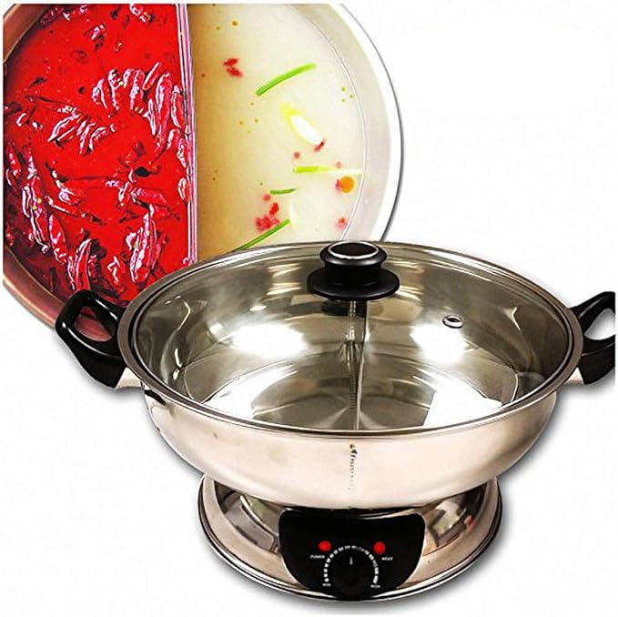Sonya 5L Electric Dual-Sided Shabu Shabu & Mongolian Hot Pot – Stainless Steel, Large Capacity for Family Meals & Hot Pot Parties