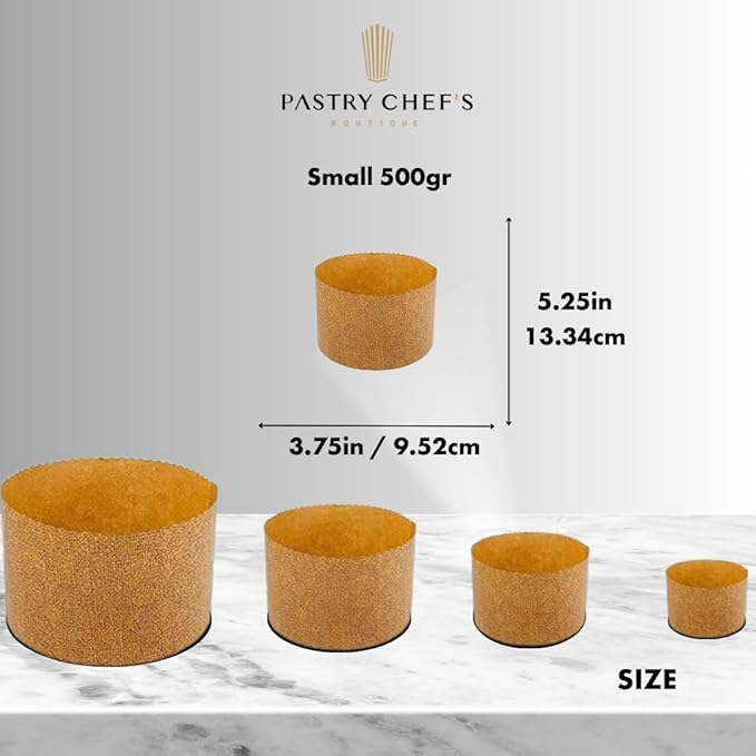 Pastry Chef's Boutique Thin Panettone Paper Pan Mold (Thin Paper - Small 500gr) - Pack of 12