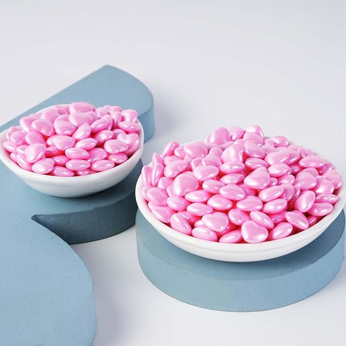 Kasvan Pink Heart Shapes Sprinkles - Edible Candy Pearls 130g/4.58 Oz, Mix Size, Baking Cake Decorations, Ice Cream Toppings and Cookie Decorating, Wedding Party Chirstmas Supplies (Pink)