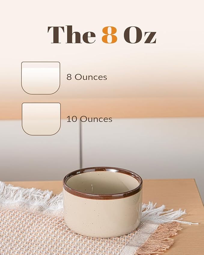 Juimma Ramekins 8 oz, Creme Brulee Ramekins Oven Safe, Ramiken Small Bowls Ceramic Baking Dishes for Pudding Custard, Dipping Sauce Cups for Souffle Ice Cream, Set of 6, Morandi Color