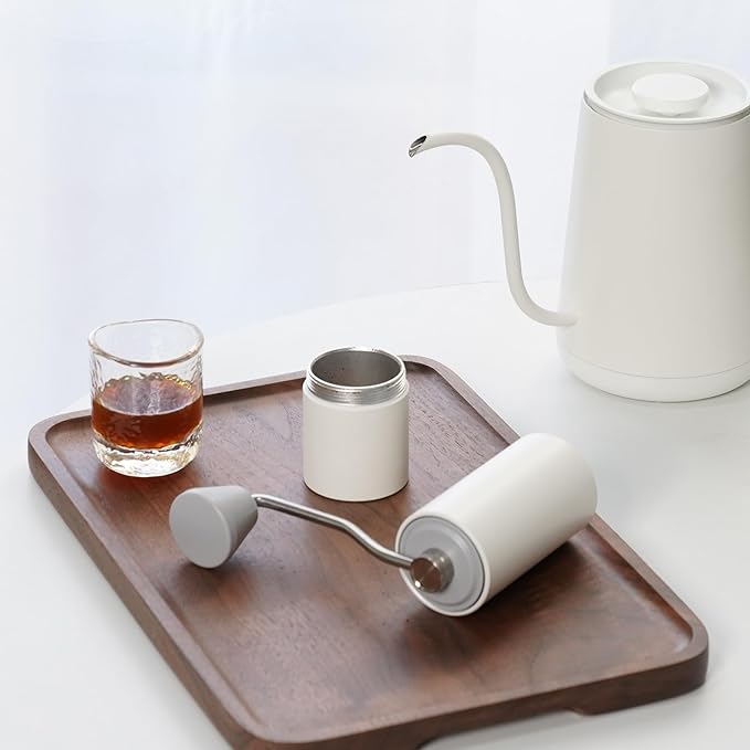 TIMEMORE Manual Coffee Grinder with Stainless Steel Conical Burr Coffee Grinder Chestnut C2 Internal Adjustable Setting Capacity 20g Pour Over Coffee for Travel, Camping, Home White