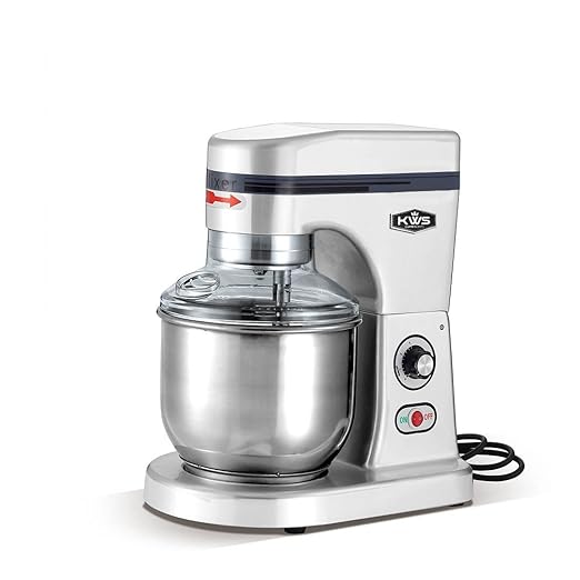 KWS M-B5 Commercial 575W Stand Mixer, 5 Quarts Silver Heavy-Duty for Restaurant/Bakery/Tea Shop/Coffee Shop