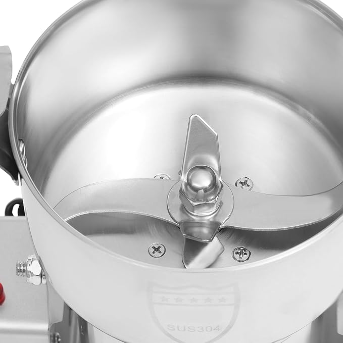 Electric Grain Mill Grinder High Speed 30000r/min Powder Machine Grain Spice Herb Grinder Dry Grinder Machine Stainless Steel Powder Grinder for Dry Spice Herbs Grains Coffee Rice Pepper (800g 3500W)