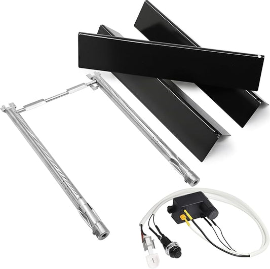 Criditpid Grill Replacement Parts for Weber Spirit I/II 200 with Front Control, 7635 Flavorizer Bars, 69785 Grill Burner Tubes & 7642 Grill Igniter Kit for Weber Spirit E210, E220, S210, S220 Grills.
