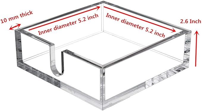 IEEK Acrylic Cocktail Paper Napkin Holder,Decorative Clear Cocktail Napkin Caddy Beverage Napkin holder,Pack of 1