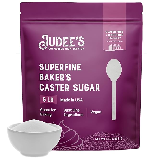 Judee's Gluten Free Superfine Caster Sugar - 5 lbs Delicious & Gluten-Free - Baker's Superfine Sugar for Homemade Treats, Baked Goods, and Toppings - Airy & Smooth for Baking