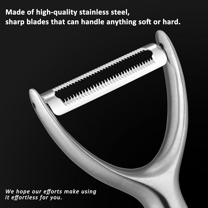 Serrated Blade Premium Y Type 304 Stainless Steel Multifunctional Kitchen Peeler Real Wood Handle Ultra Sharp Blade Vegetable Potato Apple（Agarwood）