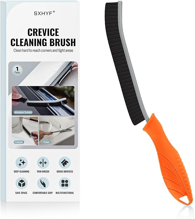 SXhyf Crevice Cleaning Brush - Grout Scrub Brush, House Cleaning Supplies, Gap Cleaning Tools, Home Essentials, Gifts for Women Men, Hard Bristle Crevice Cleaner Brush for Household Use, Bathroom