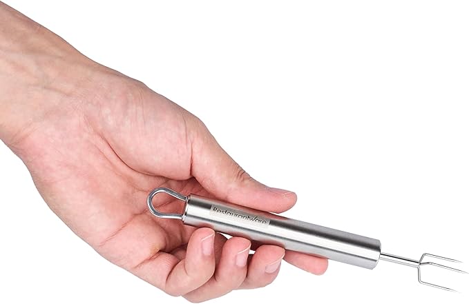 Restaurantware-German Standard 6.1 Inch Granny Forks, 6 Prong Potato Forks - Ergonomic Handle, Dishwashable, Stainless Steel Carving Fork, Heavy-Duty, For Kitchen Roast