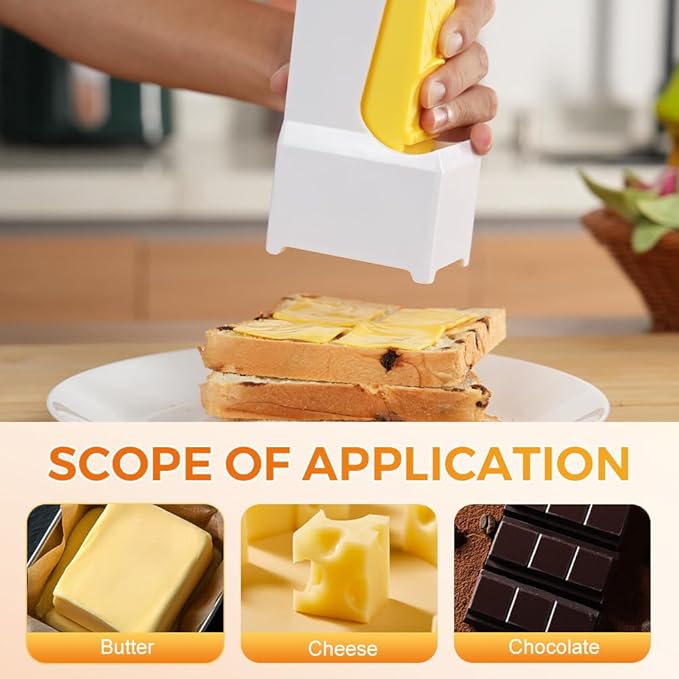 Butter Cutter, One-Click Butter Cutter,2025 NEW Single-Stick Butter Cutter, Butter Dispenser with Stainless Steel Blade and Storage Case for Quickly Making Bread, Cakes, Breakfast (3PCS)