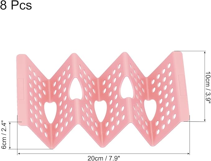 uxcell 8 Pcs Taco Holder Stand, Plastic Taco Plates Hold Up to 3 Tacos, Hollow Carved Taco Shell Holder, Dishwasher Microwave Safe, Pink