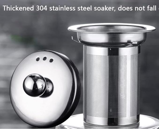 Glass Teapot (32oz/950ml) MJZQCD with Removable Stainless Steel Infuser,Glass Tea Pot transparent Stovetop tea Kettle,Blooming and Loose Leaf Tea Maker,Microwave & Dishwasher Safe