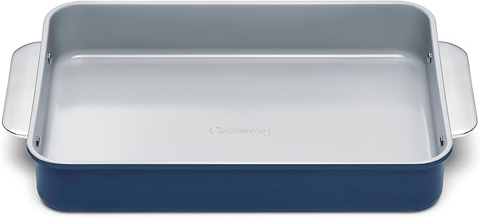Caraway Non-Stick Ceramic 9”x13” Rectangle Pan - Naturally Slick Ceramic Coating - Non-Toxic, PTFE & PFOA Free - Perfect for Brownies, Lasagnas, and More - Navy