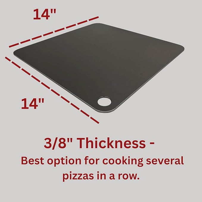 14" by 14" Pizza Steel (3/8" Deluxe Thickness) - Multipurpose Cooking Steel for Ovens & Grills - Made in the USA