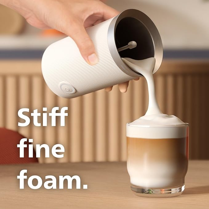 Philips Baristina Milk Frother - Foam Milk Perfectly. Hot and Cold. Dairy and Non-Dairy. Easy to Clean Baristina Espresso Machines. Milky White (BAR311/00)