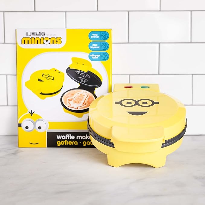Uncanny Brands Minions Kevin Waffle Maker- Iconic Minion on Your Waffles - Waffle Iron