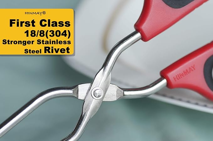 Stainless Steel Scissor Tongs with Comfort-Grip Handle 10-Inch
