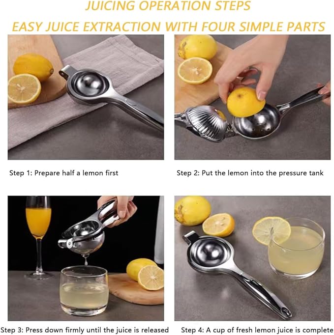 Manual Lime Squeezer, lemon squeezer manual, Stainless Steel citrus juicer for Lemon, Citrus, Lime,Orange, Fruit Squeezer For Extracting Juices metal citrus press