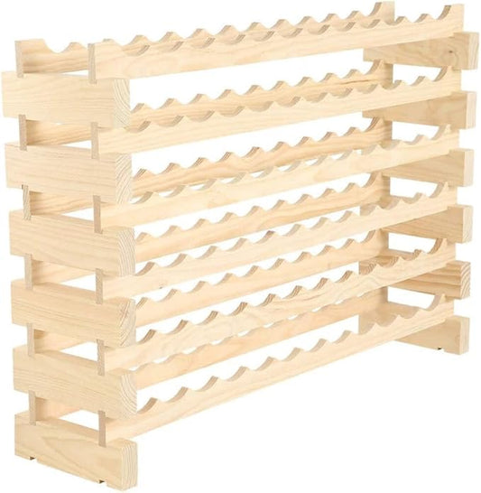 72 Bottle Wine Rack (12 Wide) Natural Pine